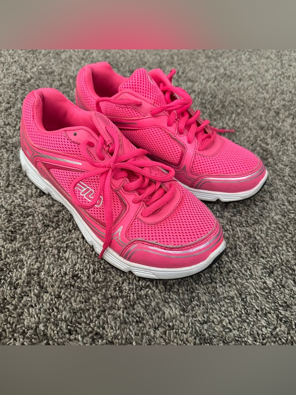 Bright Pink Mesh Athletic Sneakers